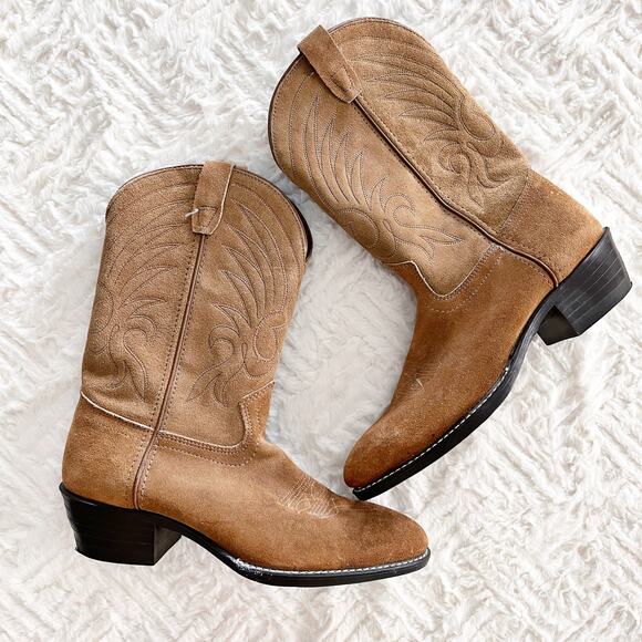 Laredo Other - Laredo Honey Suede Round Toe Cowboy Boots 76967